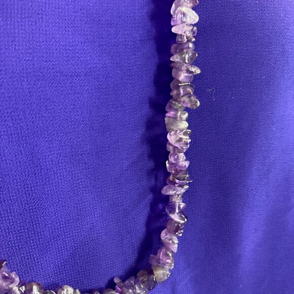 Amethyst Chip Single Strand Necklace - Picture 5 of 5